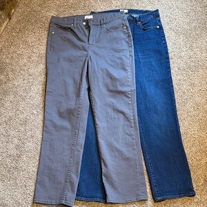 Two-Pair Maurice’s Sculpt Straight Leg Jeans - Gray & Dark Blue
